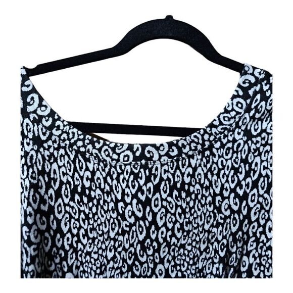 TRINA TURK Black & White Animal Print Knit Bodycon Dress - Size 8 - Picture 5 of 7